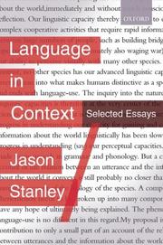 Cover of: Language in Context: Selected Essays