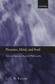 Cover of: Pleasure, Mind, and Soul: Selected Papers in Ancient Philosophy