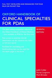 Cover of: Oxford Handbook of Clinical Specialties for PDAs (Oxford Handbooks Series)