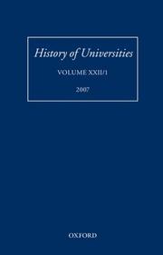 Cover of: History of Universities by Mordechai Feingold