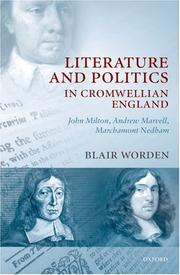 Cover of: Literature and Politics in Cromwellian England by Blair Worden