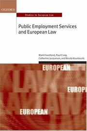 Cover of: Public Employment Services and European Law (Oxford Studies in European Law)