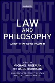 Cover of: Law and Philosophy (Current Legal Issues) by Michael Freeman, Ross Harrison