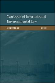 Cover of: Yearbook of International Environmental Law: Volume 11: 2000 (Yearbook of International Environmental Law)
