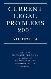 Cover of: Current Legal Problems 2001: Volume 54 (Current Legal Problems)