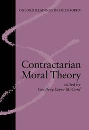 Cover of: Contractarian Moral Theory (Oxford Readings in Philosophy)