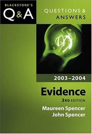 Cover of: Evidence: Questions & Answers (Questions and Answers Series (Oxford University Press).)