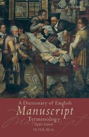 A Dictionary of English Manuscript Terminology by Peter Beal