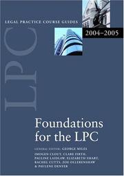 Cover of: Foundations for the LPC (Legal Practice Course Guides)