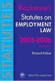 Cover of: Statutes on Employment Law 2005-2006 (Blackstone's Statute Book Series)