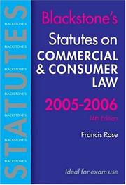 Cover of: Statutes on Commercial and Consumer Law 2005-2006 (Blackstone's Statute Books)