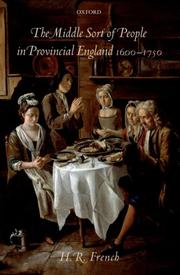 Cover of: The Middle Sort of People in Provincial England, 1600-1750
