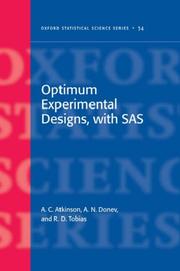 Cover of: Optimum Experimental Designs, with SAS (Oxford Statistical Science Series)