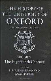 Cover of: The History of the University of Oxford: Volume V: The Eighteenth Century (History of the University of Oxford)