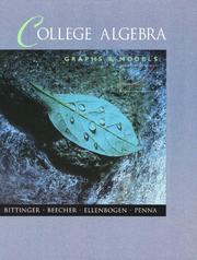 Cover of: College Algebra by Judith A. Beecher, David Ellenbogen, Judith A. Penna