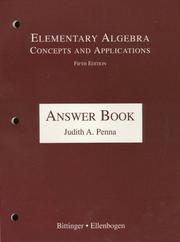 Cover of: Elementary Algebra: Concepts and Applications  by Judith A. Penna