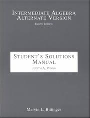 Cover of: Intermediate Algebra Alternate Version, 8th edition (Student Solutions Manual)