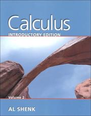 Cover of: Calculus, Introductory Edition, Volume 2
