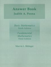Cover of: Answer Book for Basic Mathematics 9e/Fundamental Mathematics