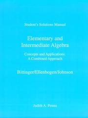 Cover of: Elementary & Intermediate Algebra by Judith A. Beecher