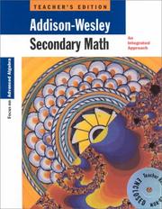 Cover of: Secondary Math: Focus on Advanced Algegra