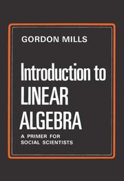 Cover of: Introduction to Linear Algebra by Gordon Mills