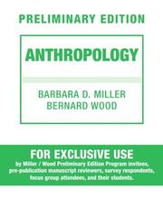 Cover of: Anthropology, Preliminary Edition by Barbara D. Miller, Bernard Wood, Andrew Balkansky, Julio Mercader, Melissa Panger