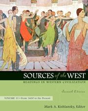 Cover of: Sources of the West: Readings in Western Civilization, Volume II (From 1600 to the Present) (7th Edition)