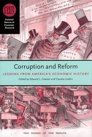 Cover of: Corruption and reform by edited by Edward L. Glaeser and Claudia Goldin.