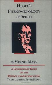Cover of: Hegel's Phenomenology of spirit by Marx, Werner.