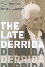 Cover of: The Late Derrida
