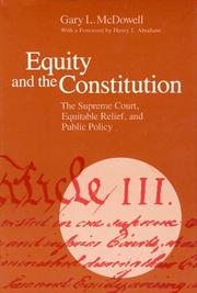 Cover of: Equity and the Constitution by Gary L. McDowell