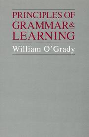 Cover of: Principles of grammar & learning
