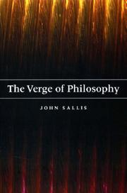 Cover of: The Verge of Philosophy
