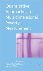 Cover of: Quantitative Approaches to Multidimensional Poverty Measurement by 