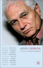 Cover of: Adieu, Derrida