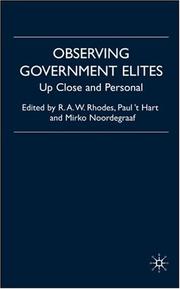 Cover of: Observing Government Elites: Up Close and Personal