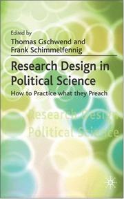 Cover of: Research Design in Political Science: How to Practice what they Preach