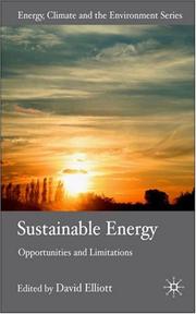 Cover of: Sustainable Energy: Opportunities and Limitations (Energy, Climate and the Environment)