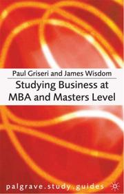 Cover of: Studying Business at MBA and Masters Level (Palgrave Study Guides)