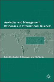 Cover of: Anxieties and Management Responses in International Business (Academy of International Business)