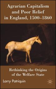 Cover of: Agrarian Capitalism and Poor Relief in England, 1500-1860: Rethinking the Origins of the Welfare State
