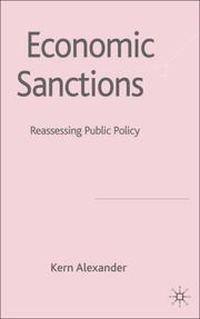 Cover of: Economic Sanctions; Reassuring Public Policy: Law, Regulation and Policy