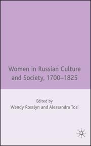 Cover of: Women in Russian Culture and Society, 1700-1825