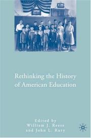 Cover of: Rethinking the History of American Education by 