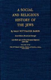 Cover of: Social and Religious History of the Jews, Volume 18
