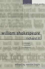 Cover of: William Shakespeare, Richard II by edited by Martin Coyle.