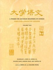 Cover of: A Primer for Advanced Beginners of Chinese, Simplified Characters: Vol. 2 (Asian Studies Series)