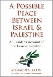 Cover of: A Possible Peace Between Israel and Palestine | Menachem Klein