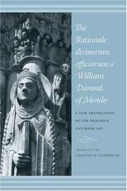 Cover of: The Rationale Divinorum Officiorum of William Durand of Mende: A New Translation of the Prologue and Book One (Records of Western Civilization Series)